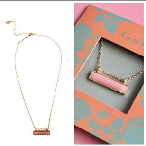 Gen3 Pink Pendant Gold Bar Necklace